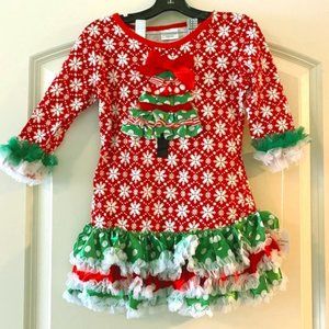 Boutique Style Snowflake Christmas Dress